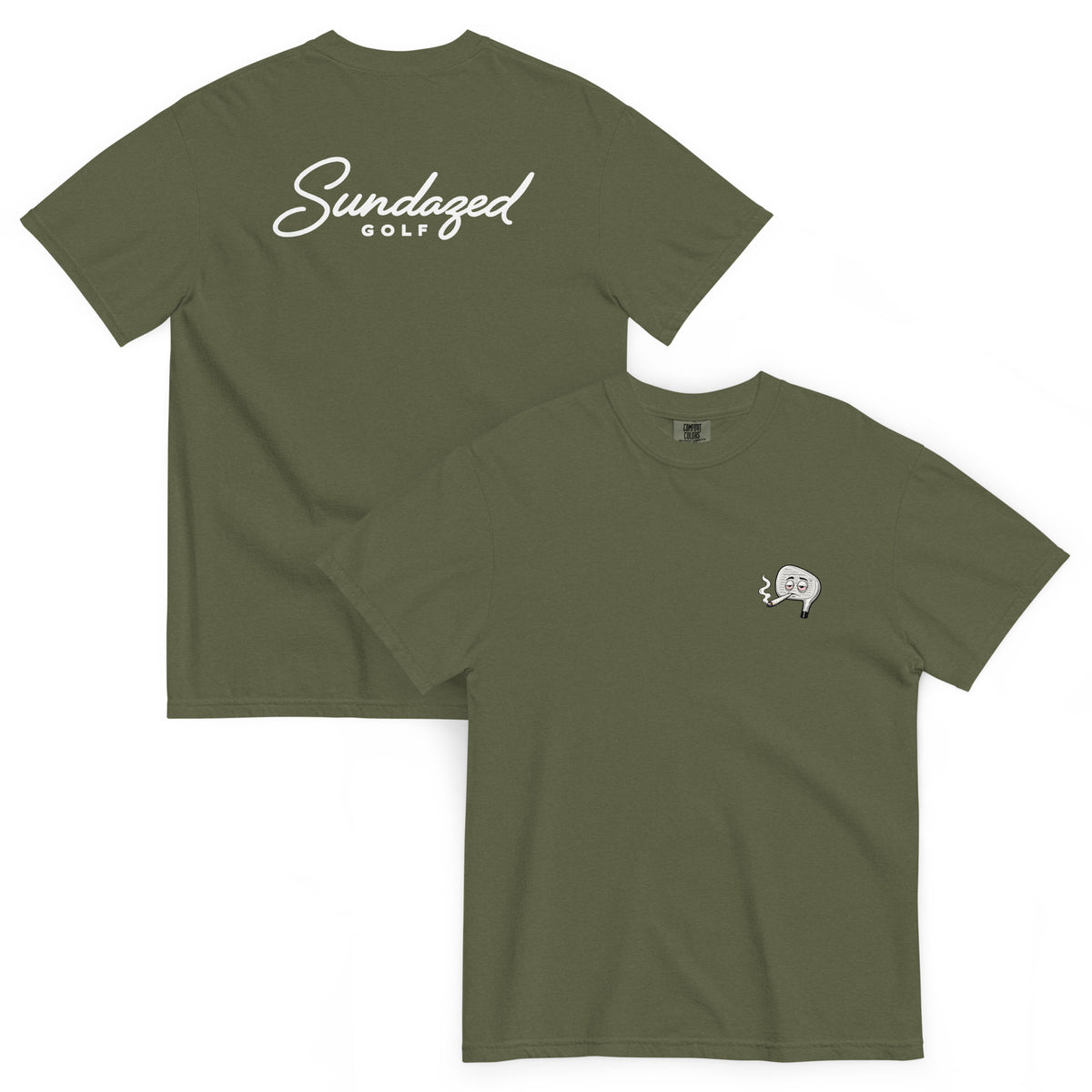 NINE HIGHRON TEE, Hemp, front and back view [color:Hemp]