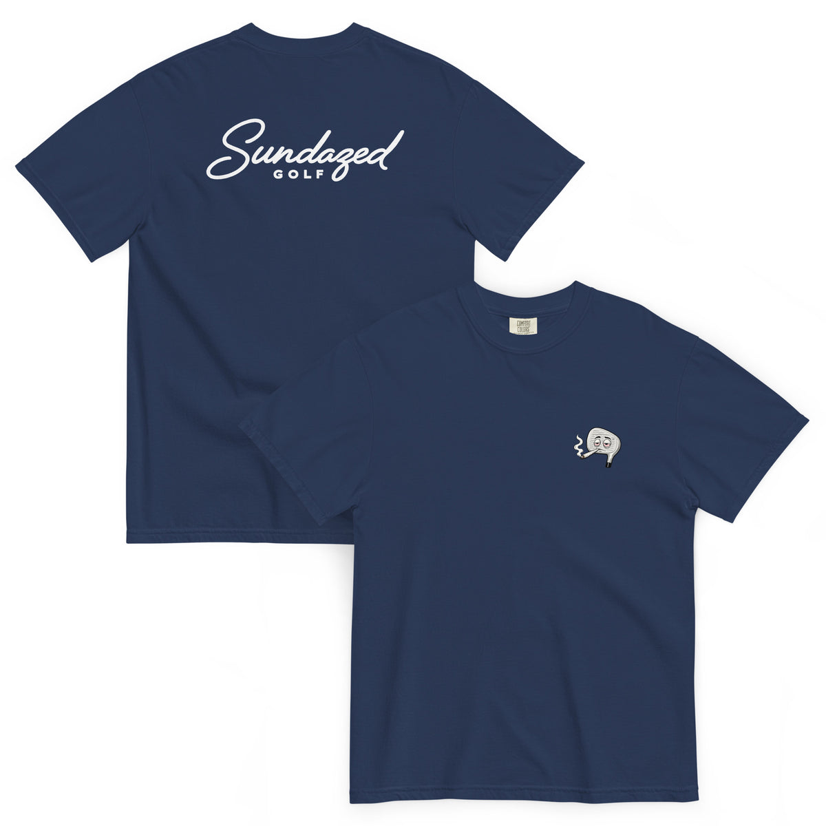 NINE HIGHRON TEE, True Navy, front and back view [color:True Navy]